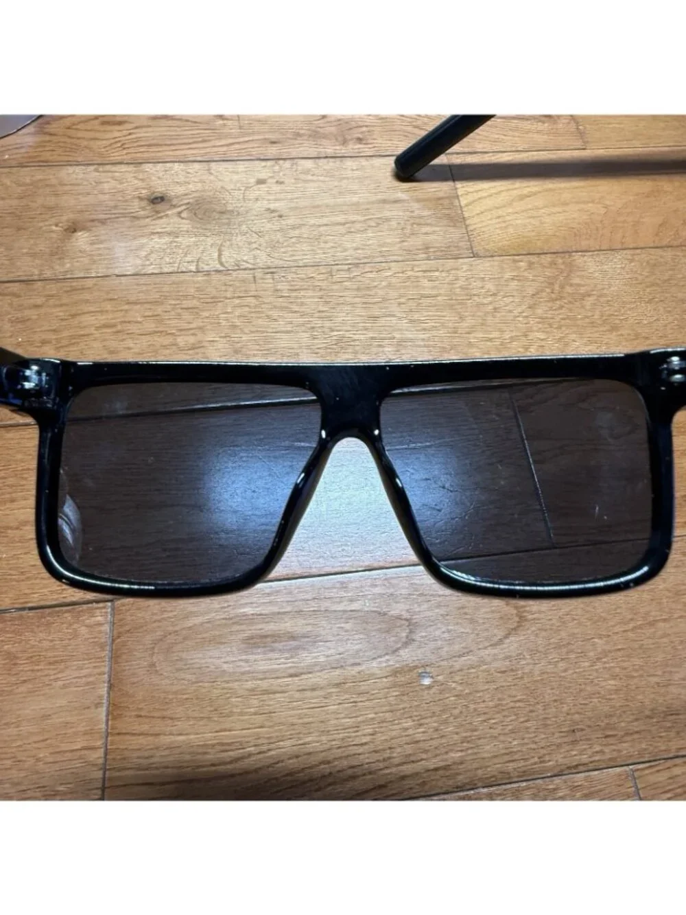 AIRE Black Shield Sunglasses Oversized Square Visor Trendy Street Style UV